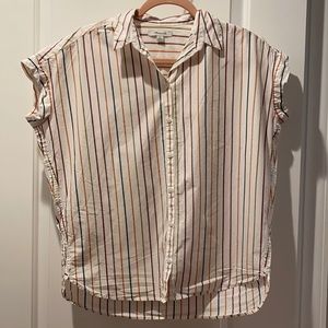 Madewell White Striped Button Down